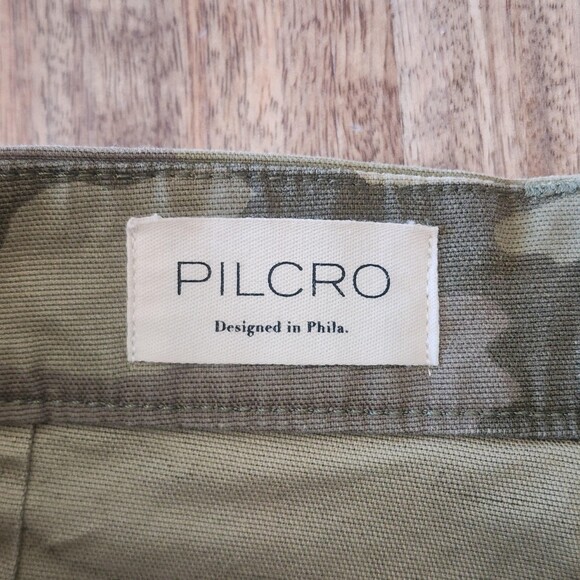 Pilcro Pants Womens 28 Green Camo Cargo Crop Straight Leg Stretch Casual Utility - Picture 5 of 15